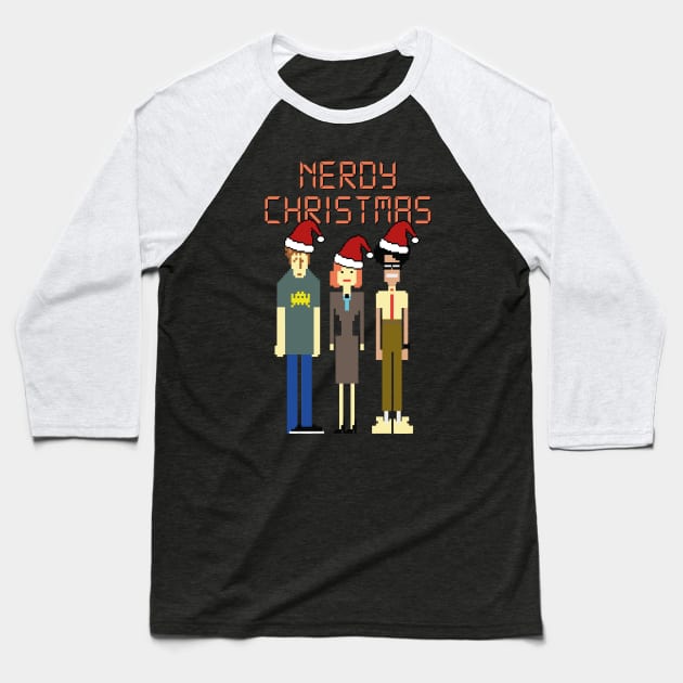 Nerdy Christmas Baseball T-Shirt by Alisterny